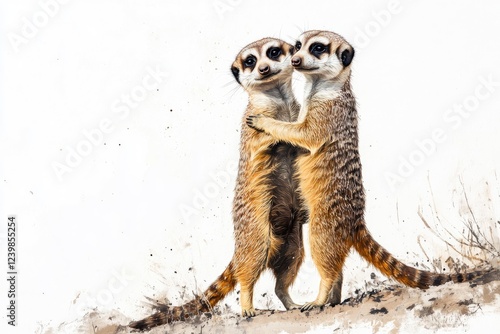 Wallpaper Mural Two Meerkats Embracing In A Tender Moment Torontodigital.ca