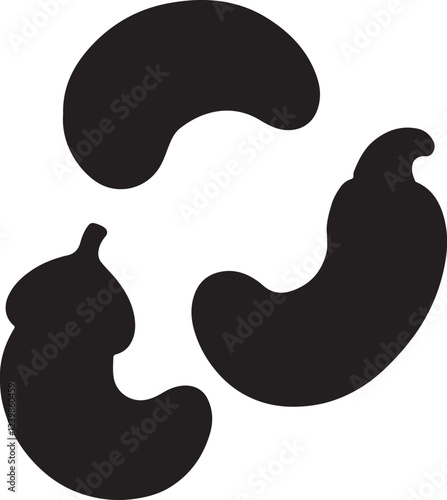 cashew nut icon clip art silhouette logo design vector illustration