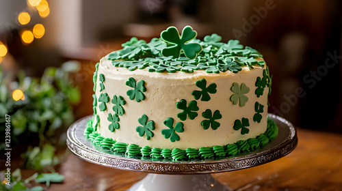 birthday cake with candles and flowers photo