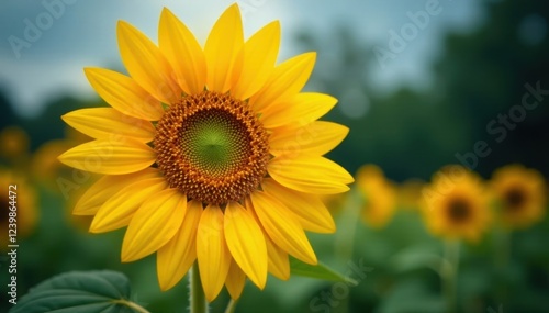 Close-up of a single large sunflower head with intricate details and texture, close-up, flower, texture