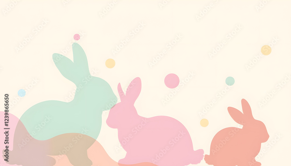 Obraz premium Silhouette rabbits in pastel colors on soft background