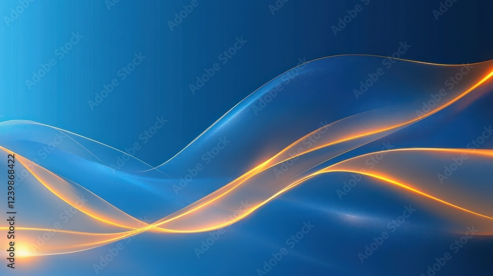 Obraz premium Luxury Abstract Blue Background with Golden Highlights and Copy Space for Elegant Designs