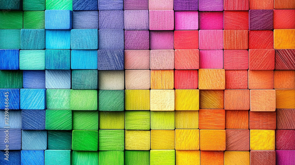 vibrant, colorful display of wooden blocks arranged creatively, symbolizing order amidst chaos, with modern design elements and ample space for captions or text on the side vibrant, colorful display of wooden blocks arranged creatively, symbolizing order amidst chaos, with modern design elements and ample space for captions or text on the side