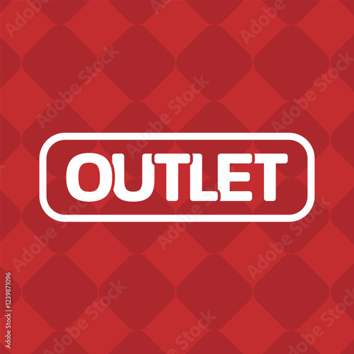outlet vector text in red and white colors. banner sale