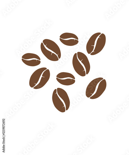 Coffee bean logo. Isolated coffe beans on white background stock illustration