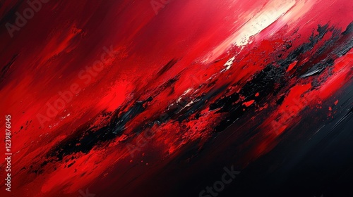 Bold Red and Black Abstract Expressionism Dynamic Background Art Design