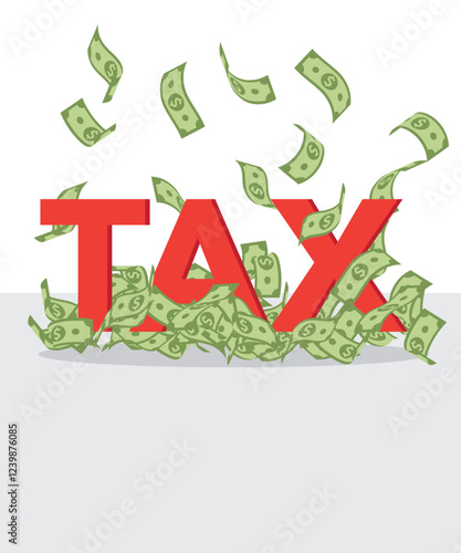 Making money and paying tax concept stock illustration