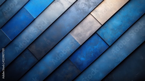 Abstract Blue Stripes Minimalist Design with Soft Light and Depth