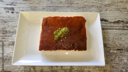 A turkish dessert Kazandibi that is made with caramelized milk pudding, turkish, dessert, food photo