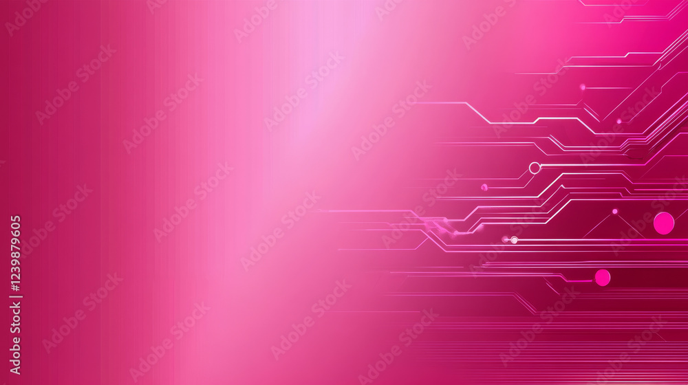 Obraz premium Futuristic pink technology background with circuit lines