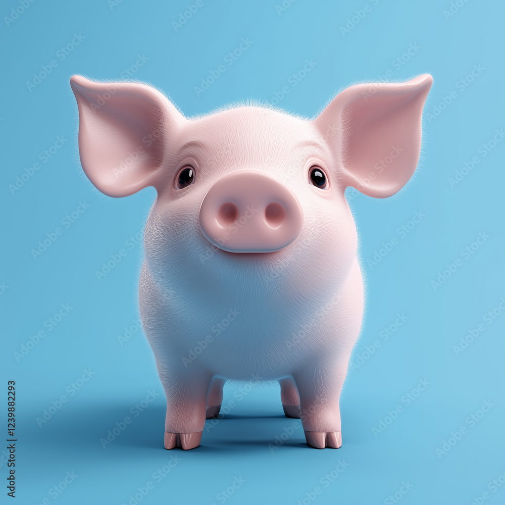 3d cute pink pig 3d cute pink pig