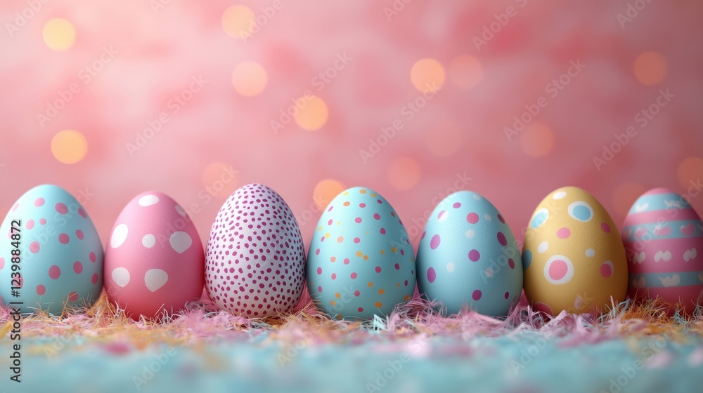 Fototapeta premium Vibrant Decorated Easter Eggs for Spring Celebration and Joy
