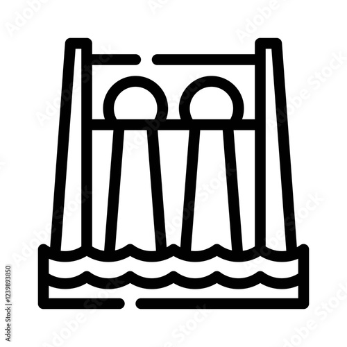 hydroelectric dam line icon