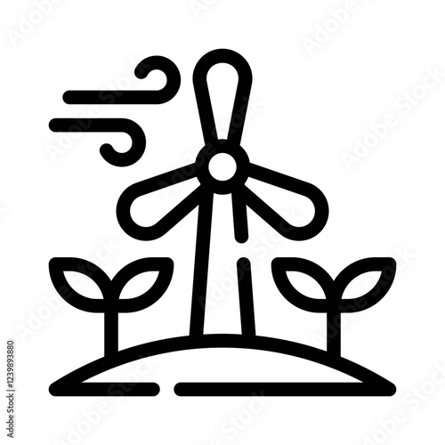 wind farm line icon