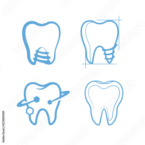 Dental logo design, tooth logo collections