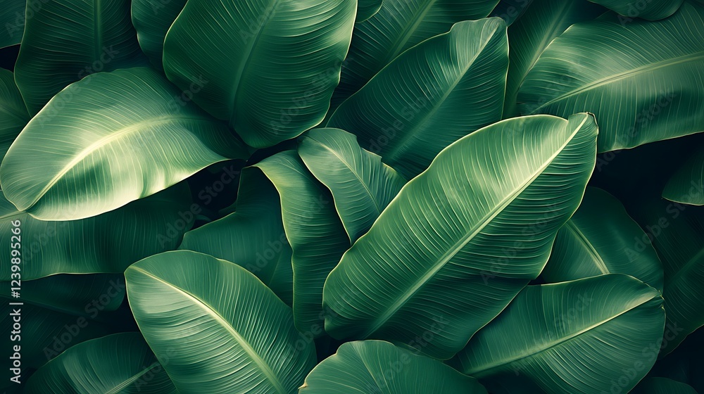 Obraz premium Vibrant green leaves lush forest nature photography close-up view