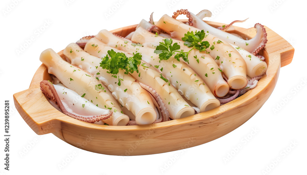 Delicious Squid Slices Isolated on Transparent Background, Perfect for Recipes, Menus, and Packaging, Generative AI
