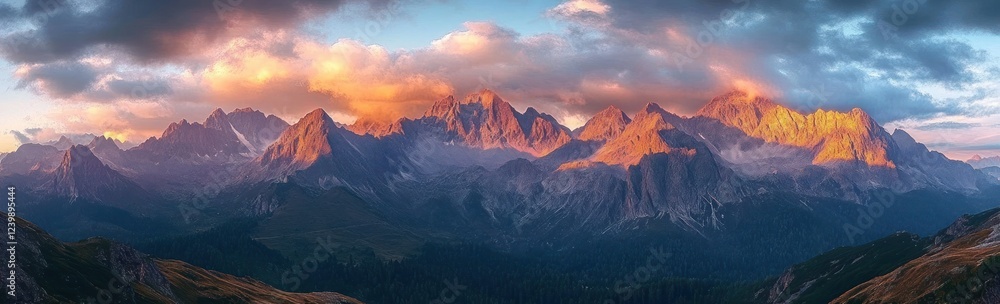 Fototapeta premium Majestic Tatra Mountains Sunset View Scenic Landscape Panorama