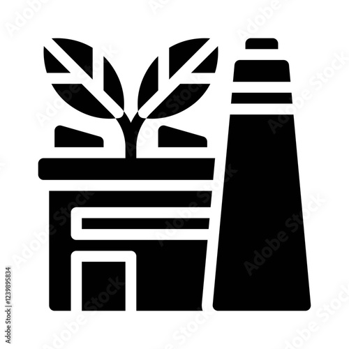 biomass plant glyph icon