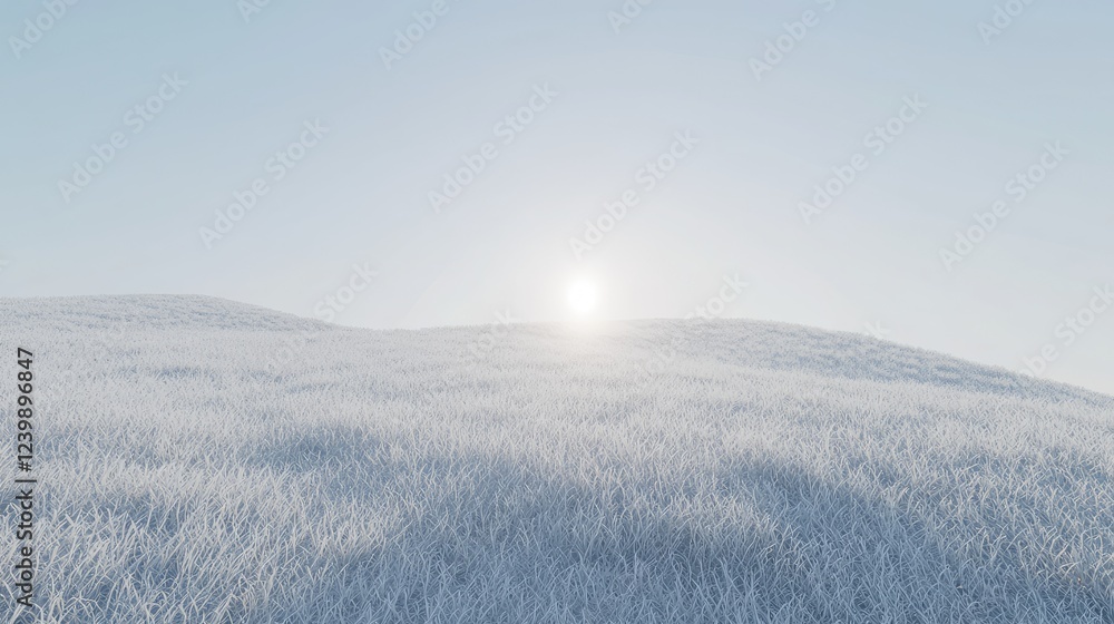 Winter sunrise over snow-covered field Winter sunrise over snow-covered field