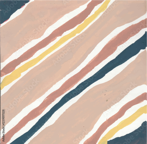 Abstract Diagonal Stripes wavy watercolor art