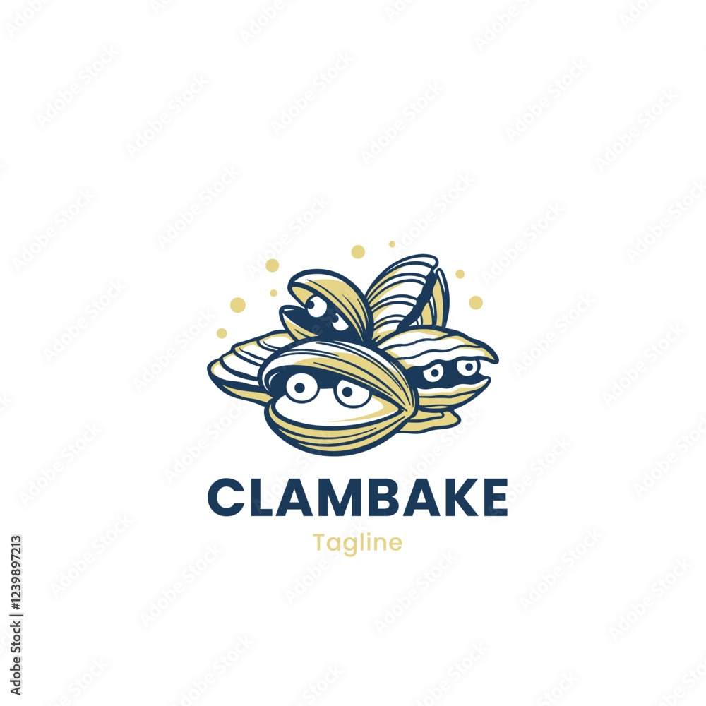 Clambake logo design vector Clambake logo design vector