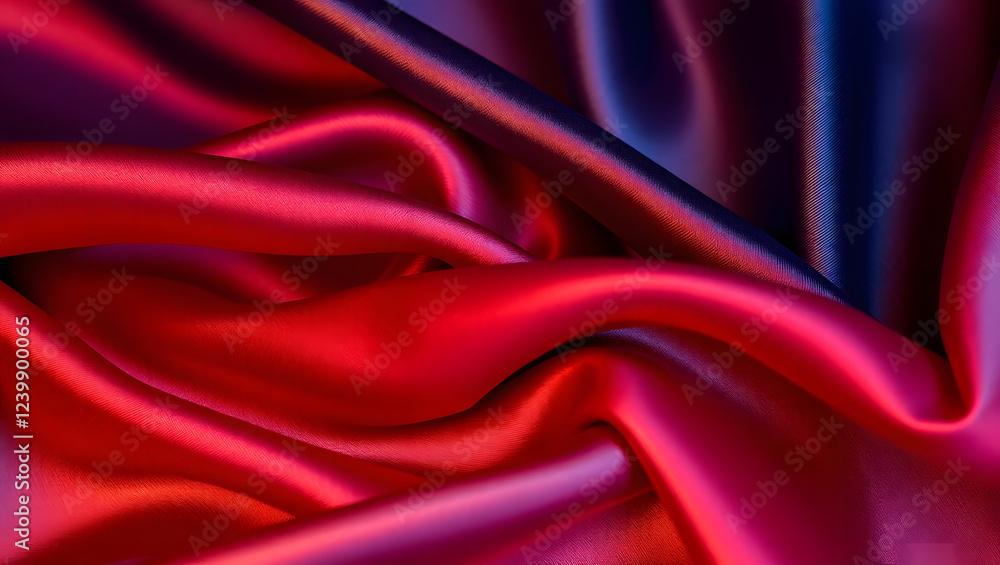 Obraz premium luxurious flowing silk fabric with smooth, elegant waves that cascade like a gentle waterfall, with soft, diffused lighting that highlights the fabric's subtle sheen