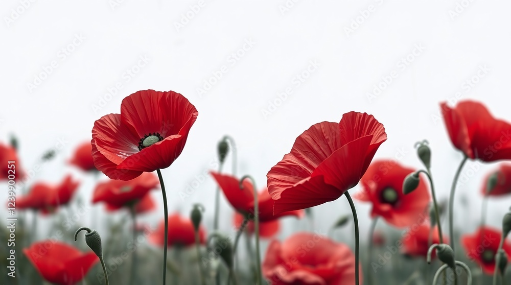 Naklejka premium poppy flowers in the field