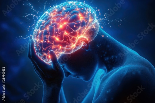 Migraine Attack with Neural Connections and Electric Sparks