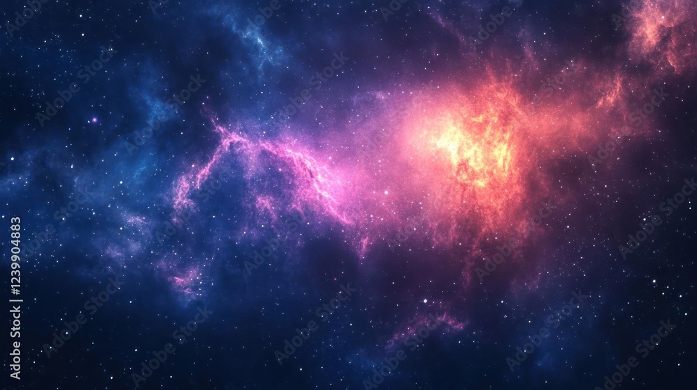 Fototapeta premium A beautiful and colorful galaxy with stars and nebulas.
