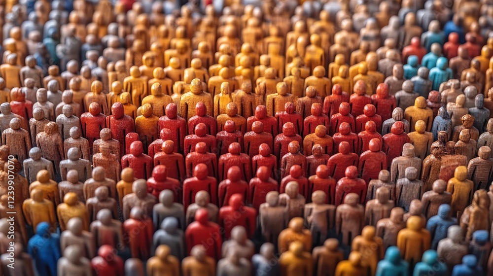 Obraz premium A Sea of Humanity: Diversity and Unity in a Crowd of Miniature Figures