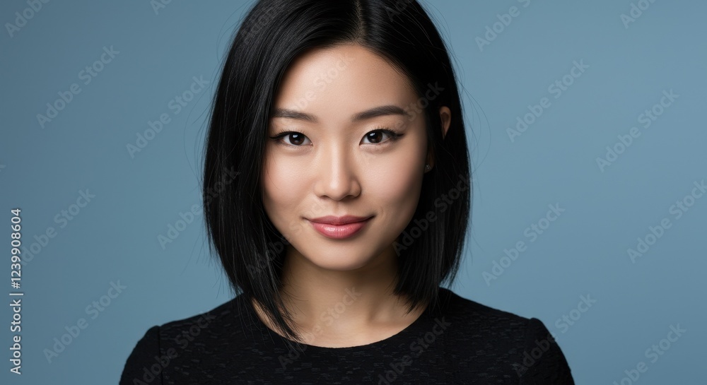 Professional Portrait of Confident Woman with Black Hair in Studio Photograph, Ideal for Business and Lifestyle Content Professional Portrait of Confident Woman with Black Hair in Studio Photograph, Ideal for Business and Lifestyle Content