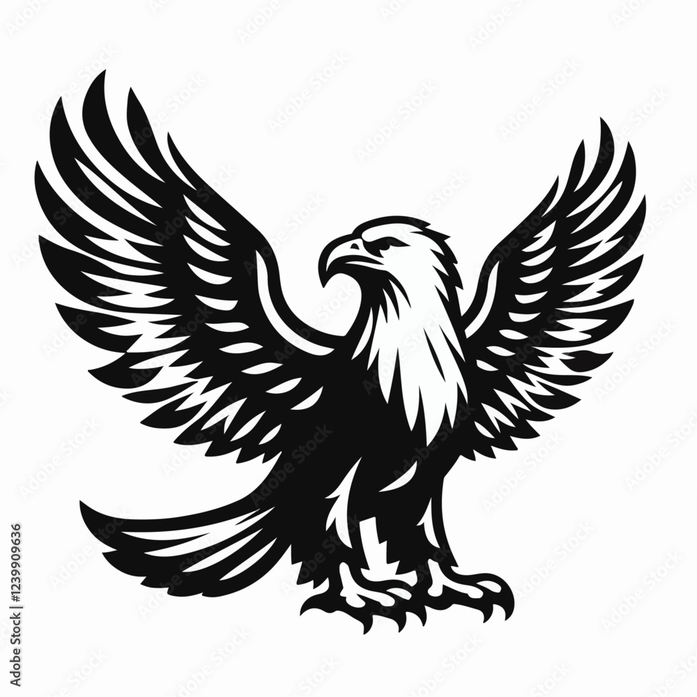Obraz premium vector illustration of eagle and logo