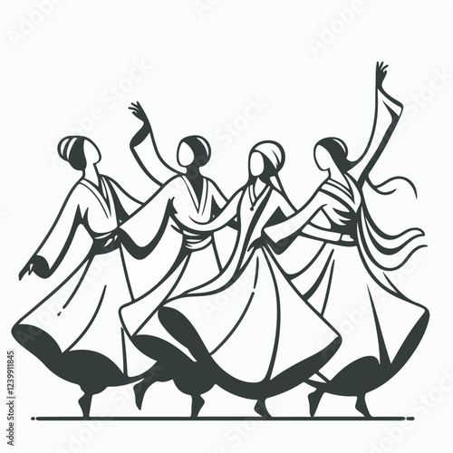 vector illustration of a Sufi dancer