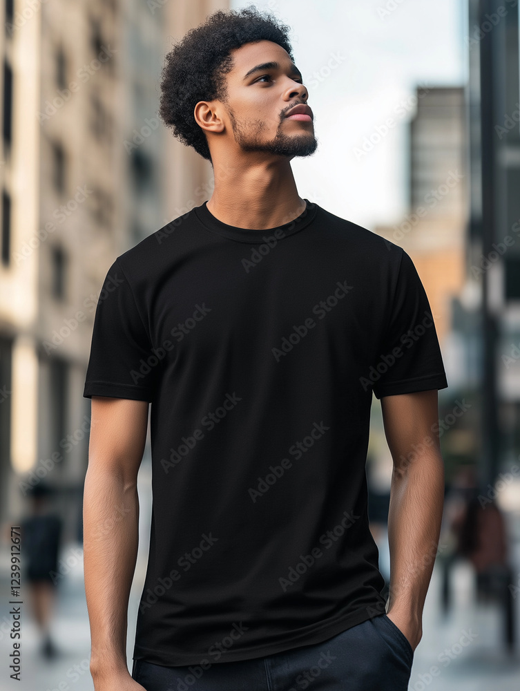 Young Model Shirt Mockup, Boy wearing black t-shirt on street in daylight, Shirt Mockup Template on hipster adult for design print, Male guy wearing casual t-shirt mockup placement Young Model Shirt Mockup, Boy wearing black t-shirt on street in daylight, Shirt Mockup Template on hipster adult for design print, Male guy wearing casual t-shirt mockup placement