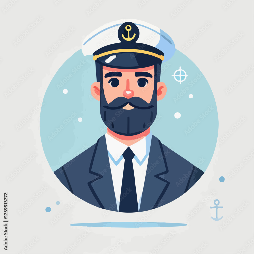 vector illustration of the profession of ship captain vector illustration of the profession of ship captain