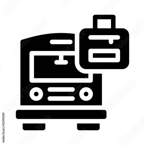 school bus glyph icon