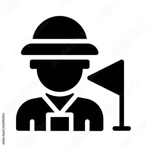 tour guide glyph icon