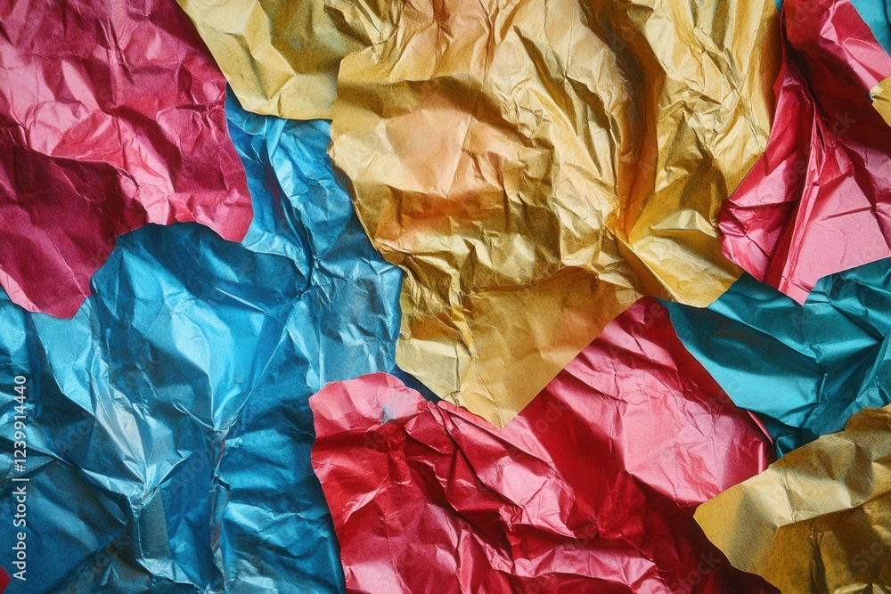 Colorful Crumpled Wrapping Paper Texture Colorful Crumpled Wrapping Paper Texture