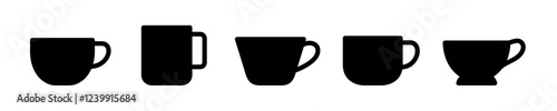 vector set of cups. icon, symbol