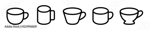 vector set of cups. icon, symbol