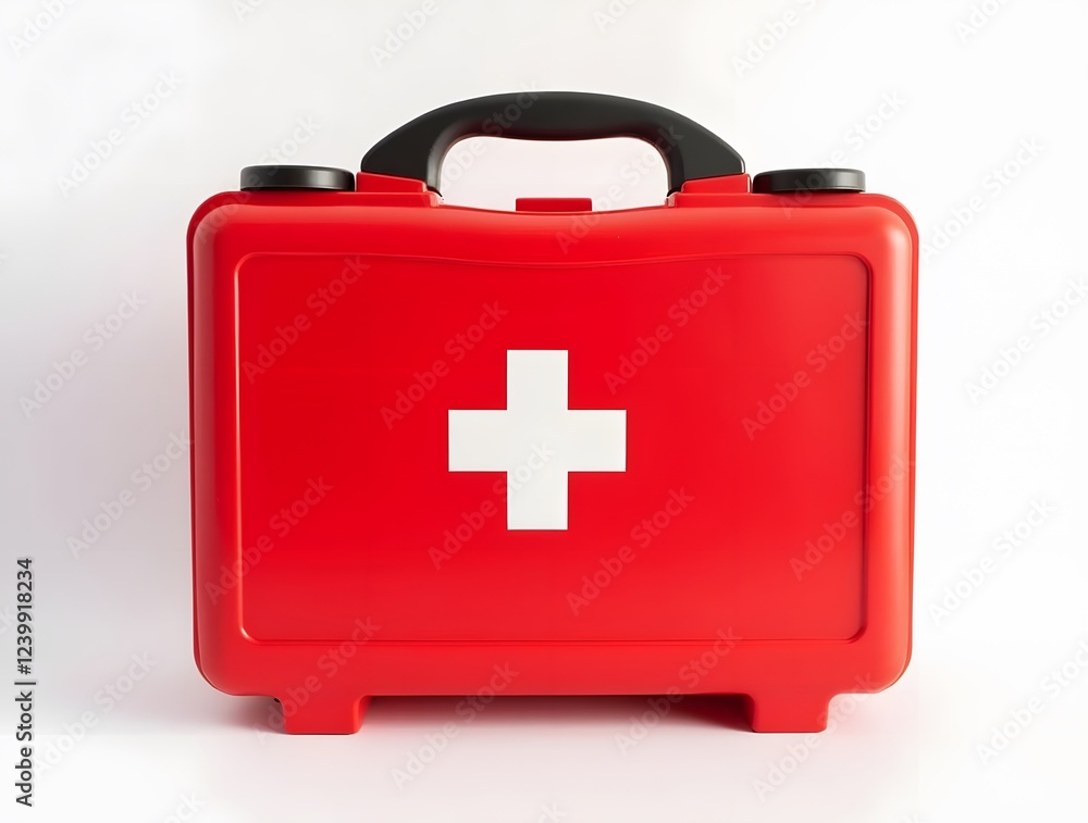 Fototapeta premium Red first aid kit symbolizes readiness for medical emergencies