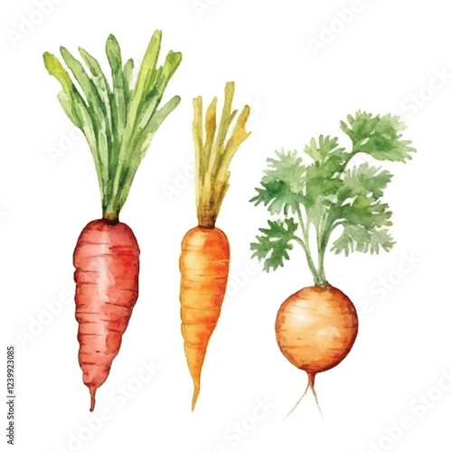 watercolors Carrot vegetable  illustration