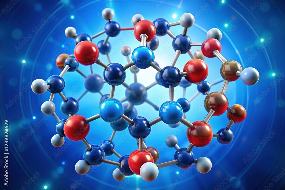 Bioavailable Vitamin B8 (Adenosine Monophosphate) Molecular Sphere - Scientific Illustration Bioavailable Vitamin B8 (Adenosine Monophosphate) Molecular Sphere - Scientific Illustration