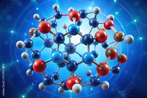 Bioavailable Vitamin B8 (Adenosine Monophosphate) Molecular Sphere - Scientific Illustration photo