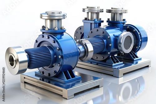 Industrial Water Pump System - Powerful Machinery Close-Up