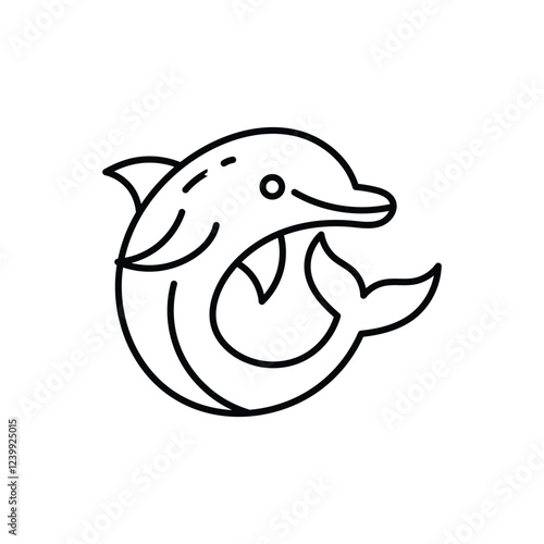 Dolphin icon logo design template isolated illustration