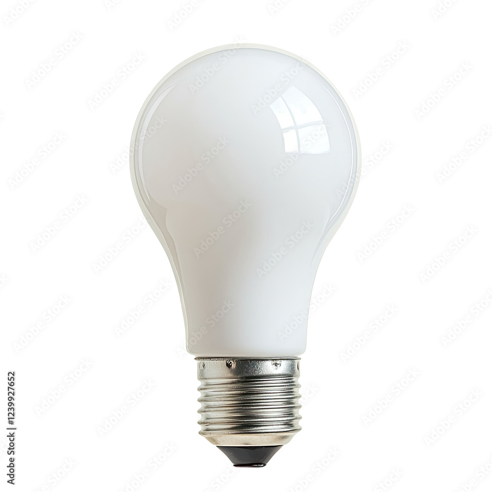 modern LED light bulb with smooth white surface and metallic base, ideal for energy efficient lighting solutions modern LED light bulb with smooth white surface and metallic base, ideal for energy efficient lighting solutions