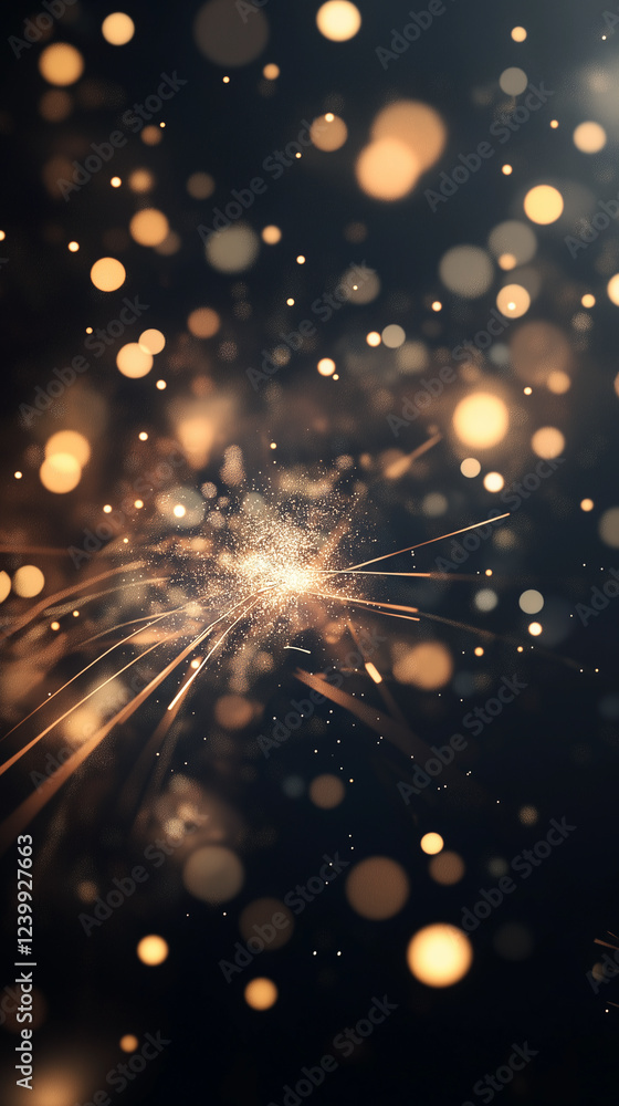 Fototapeta premium Blue and gold Abstract background and bokeh
