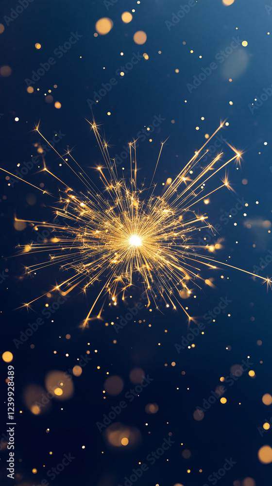 Obraz premium Blue and gold Abstract background and bokeh